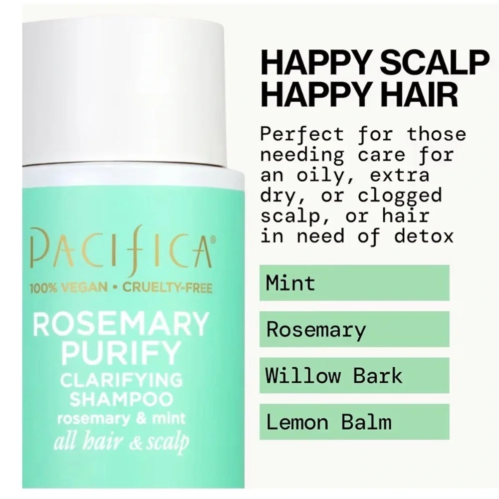 🌿 Pacifica Rosemary Purify Clarifying Shampoo — Full-Size, 12 oz (Sealed) 🌿